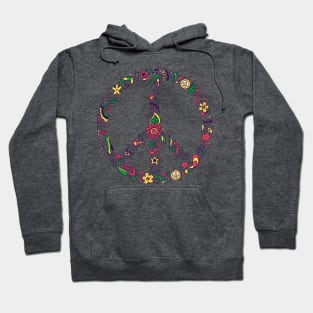 Floral Peace Sign Hoodie